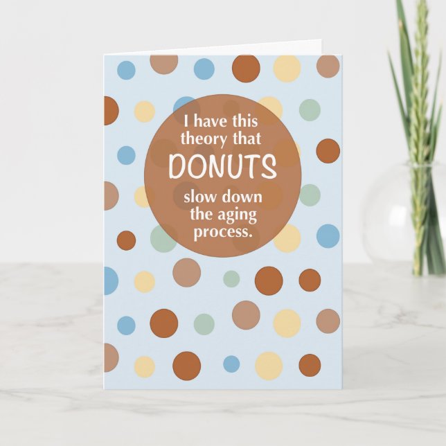 Doughnuts Birthday Funny Aging Humour Polka Dot Card (Front)
