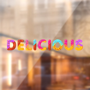 Doughnuts Cartoon Delicious Glazed Sprinkles Window Cling