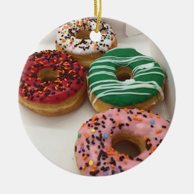 Doughnuts Ceramic Tree Decoration (Front)