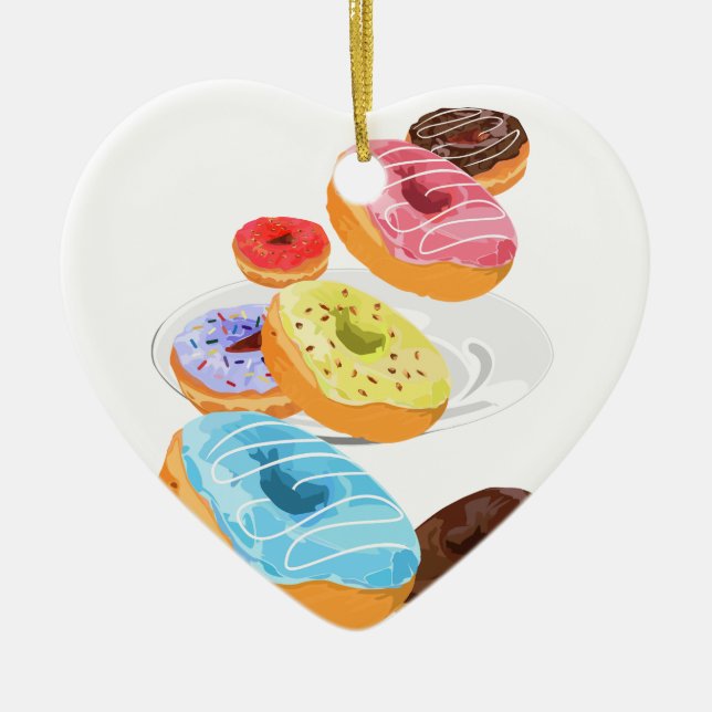 Doughnuts Ceramic Tree Decoration (Front)