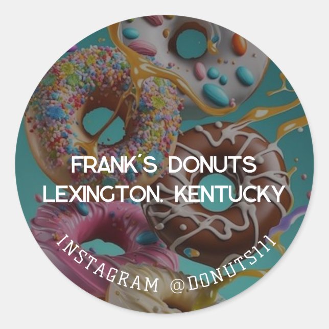 Doughnuts Classic Round Sticker (Front)