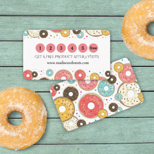 Doughnuts Colorful Pattern Loyalty Card