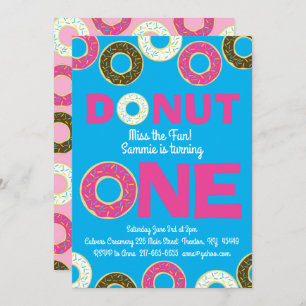Doughnuts Colourful 1st Birthday Invitations