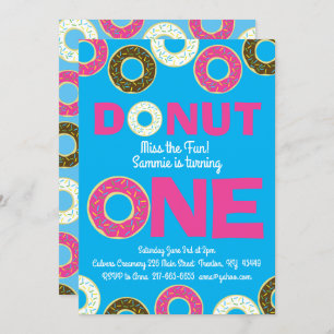 Doughnuts Colourful 1st Birthday Invitations