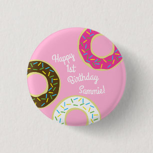 Doughnuts Colourful Doughnuts1st Birthday Party 3 Cm Round Badge