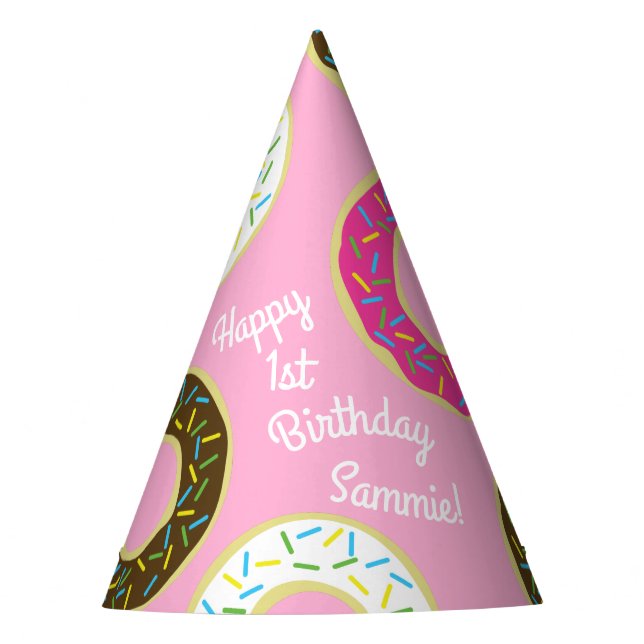 Doughnuts Colourful Doughnuts1st Birthday Party Th Party Hat (Front)