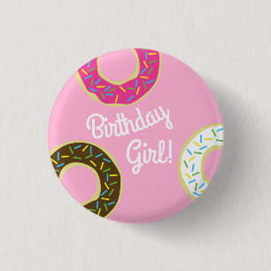 Doughnuts Colourful Doughnuts 1st Birthday Party 3 Cm Round Badge