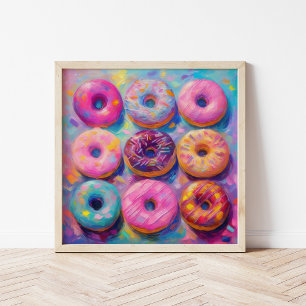 Doughnuts Colourful Modern Abstract Art Poster
