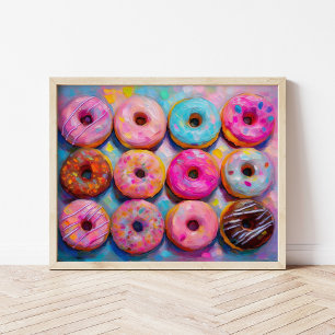 Doughnuts Colourful Modern Abstract Art Poster