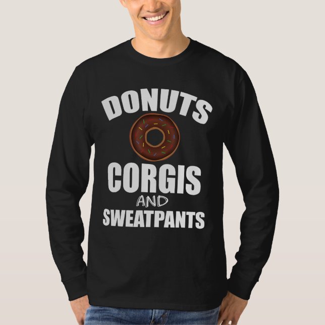 Doughnuts Corgis Sweatpants Dog T-Shirt (Front)