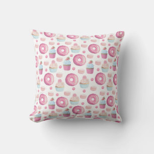 Doughnuts, cupcakes and macarons cushion