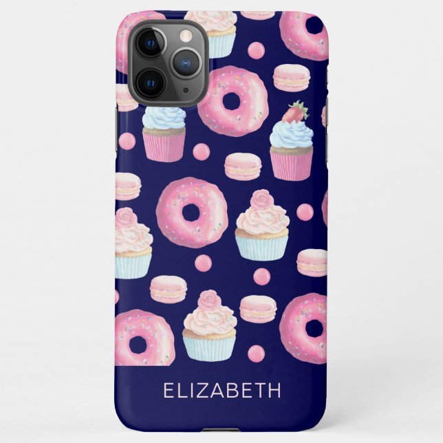 Doughnuts, cupcakes and macarons iPhone case (Back)