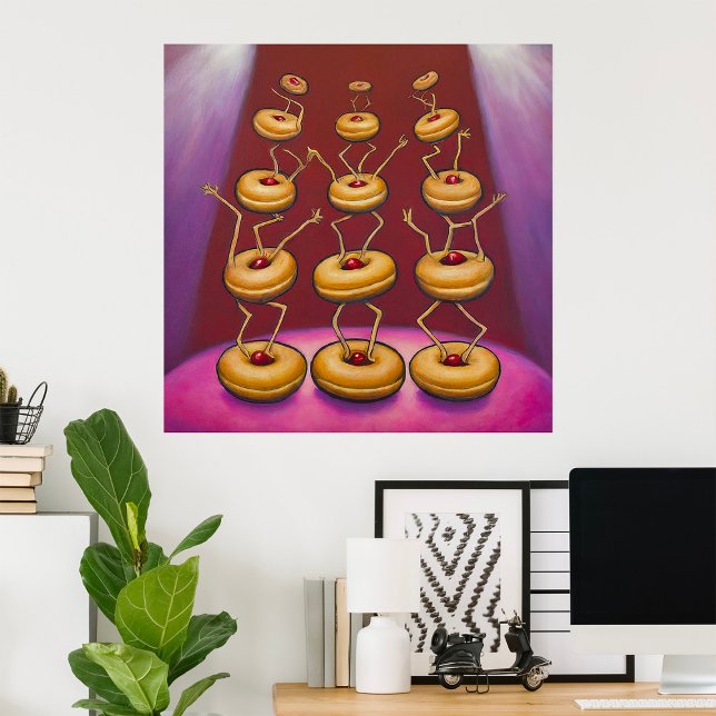 Doughnuts Dancing Whimsical Doughnut Characters Poster (Creator Uploaded)
