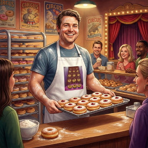 Doughnuts Dancing Whimsical Doughnut Characters Standard Apron