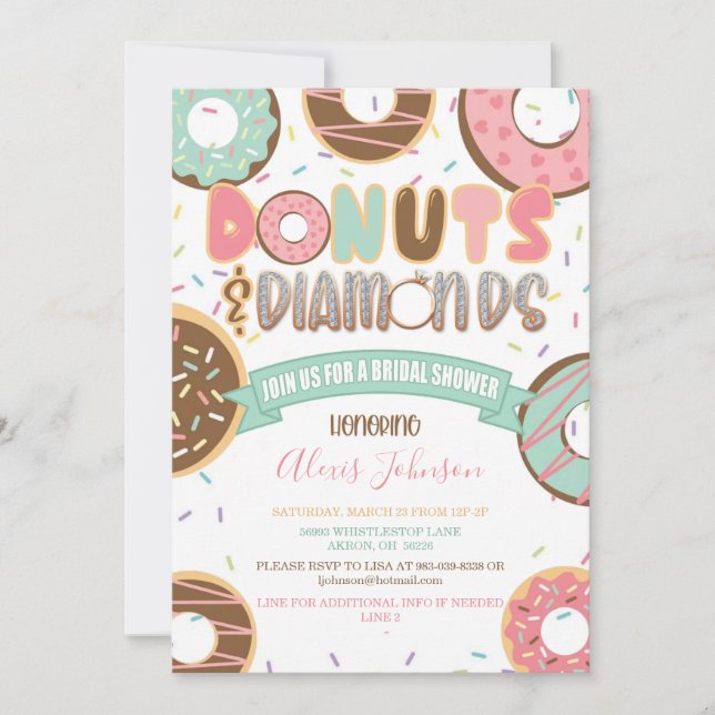 Doughnuts & Diamonds Bridal Shower Invitation (Front)