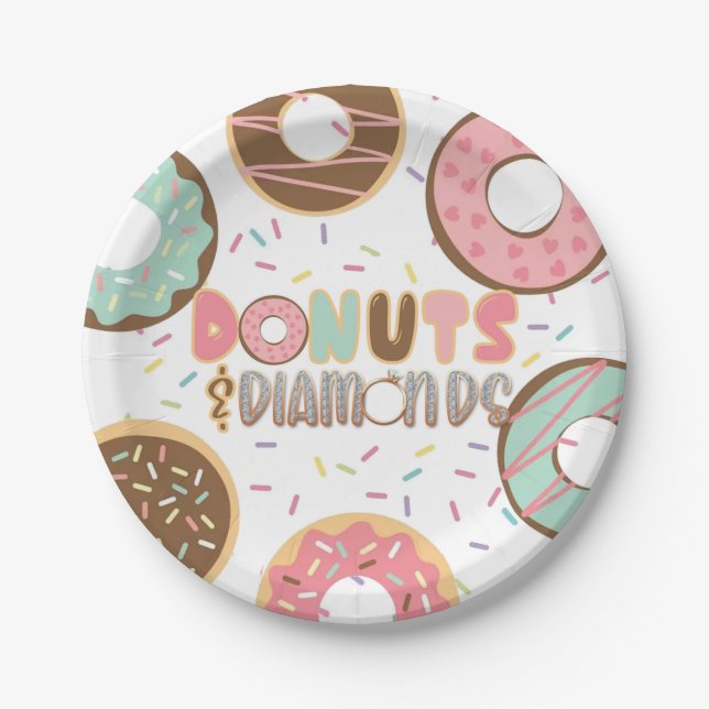 Doughnuts & Diamonds Bridal Shower Plate (Front)