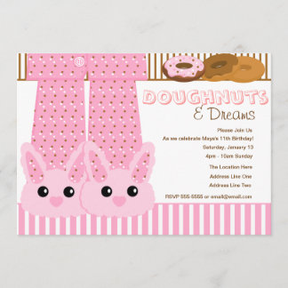 Doughnuts & Dreams Pajama Party Sleepover Invitation