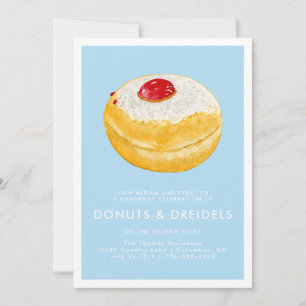 Doughnuts & Dreidels   Hanukkah Party Invitation