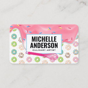 Doughnuts Dripping Glaze Pastry Business Card