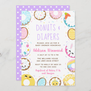 Doughnuts Easter Baby Shower Invitation