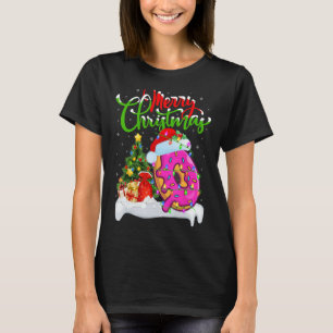 Doughnuts Food Lover Xmas Decorations Santa Doughn T-Shirt