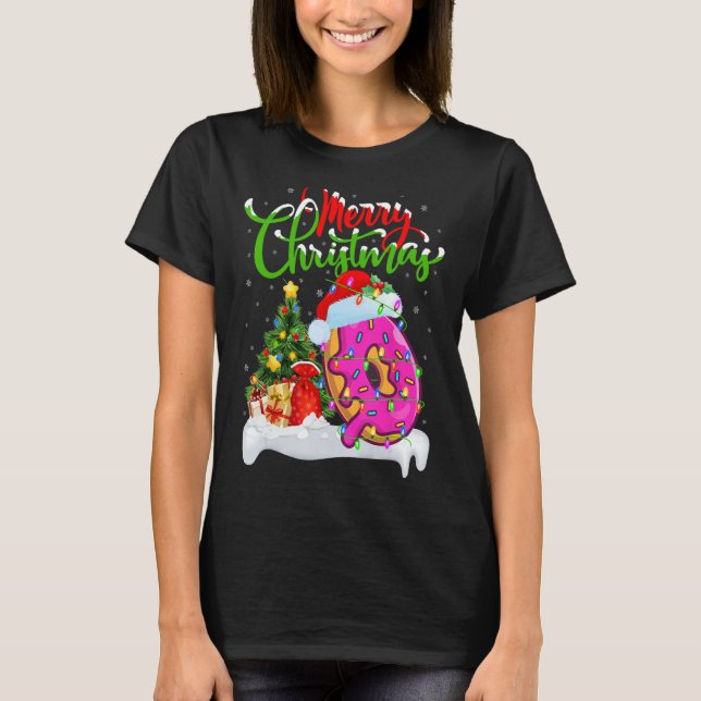 Doughnuts Food Lover Xmas Decorations Santa Doughn T-Shirt (Front)