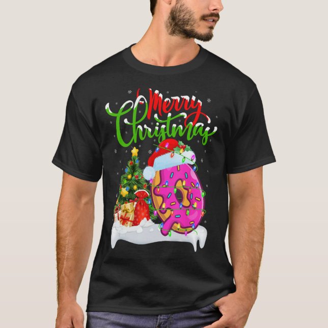 Doughnuts Food Lover Xmas Decorations Santa Doughn T-Shirt (Front)