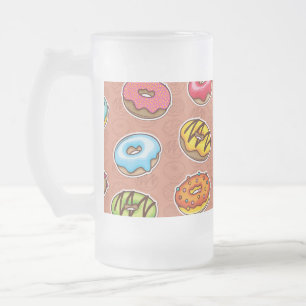 Doughnuts frosted glass beer mug