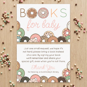 Doughnuts Girl Baby Shower Books for Baby Request Enclosure Card