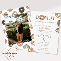 Doughnuts Graduate Photo Farewell Party Invitation