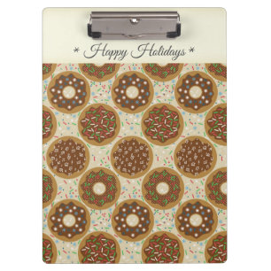 Doughnuts Happy Holidays Clipboard