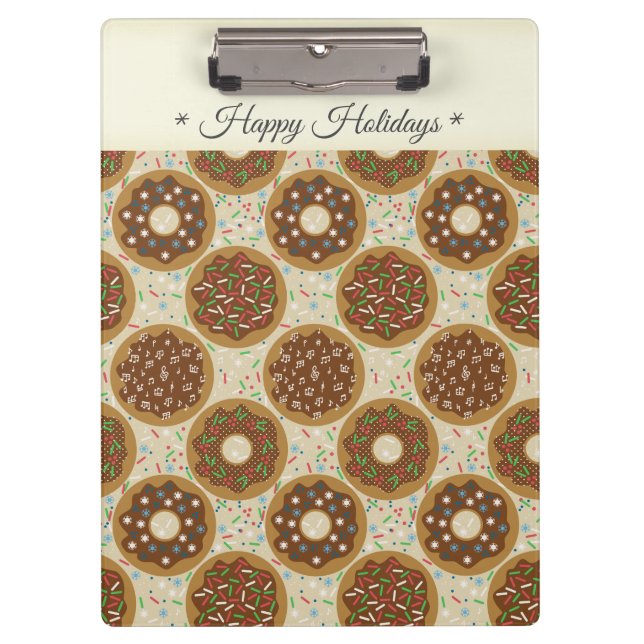 Doughnuts Happy Holidays Clipboard (Front)