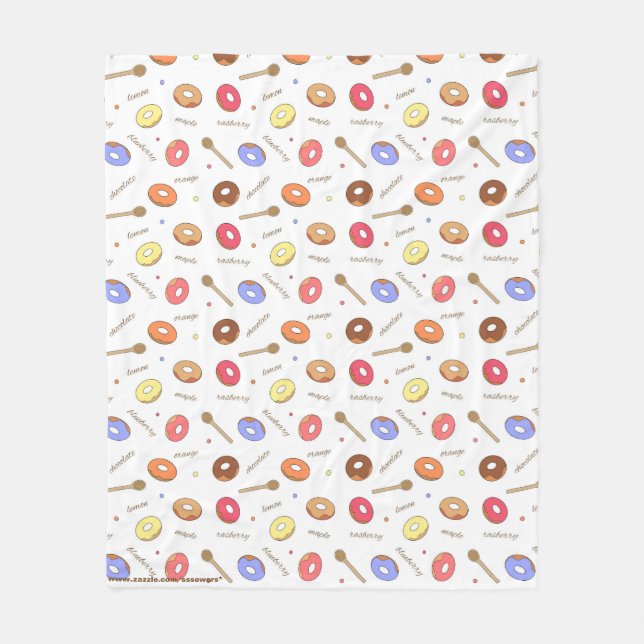 Doughnuts Homemade Fleece Blanket (Front)