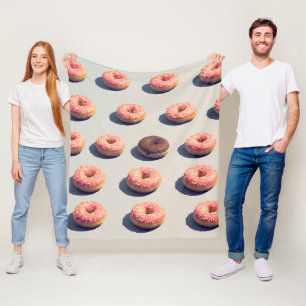 Doughnuts In A Group Fleece Blanket