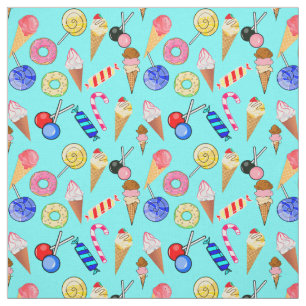 Doughnuts Lollipop Ice-cream Sweet Fabric