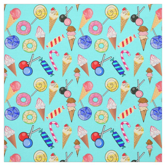 Doughnuts Lollipop Ice-cream Sweet Fabric (Swatch)