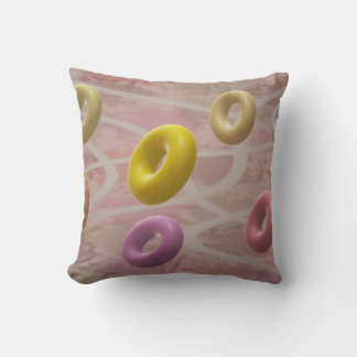 Doughnuts mixed colours mauve cushion