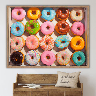 Doughnuts Modern Pop Art Donuts Still Life Paintin Poster