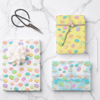 Doughnuts Pastel colour wrapping paper
