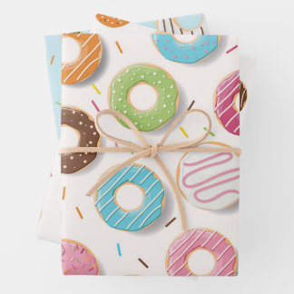 Doughnuts Pattern Wrapping Paper Sheet