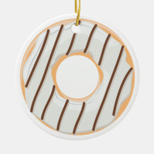 Doughnuts pink blue and bites chocolate pattern ceramic tree decoration