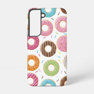 Doughnuts pink blue and bites chocolate pattern samsung galaxy case