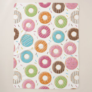 Doughnuts pink blue and bites chocolate pattern sherpa blanket