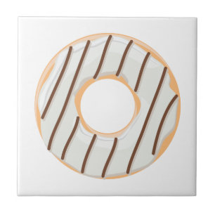Doughnuts pink blue and bites chocolate pattern tile