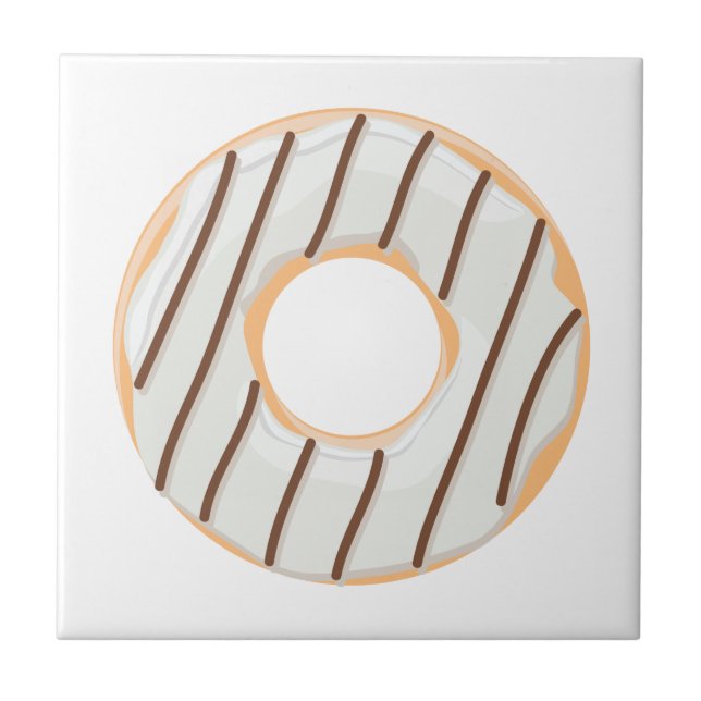 Doughnuts pink blue and bites chocolate pattern tile (Front)