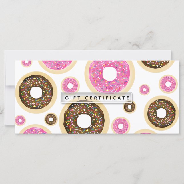 Doughnuts Pink & Brown Sprinkles Gift Certificate (Front)
