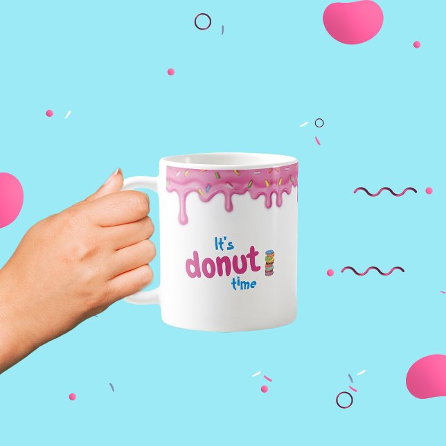Doughnuts Pink Frosting Sprinkles Drip Coffee Mug (Creator Uploaded)