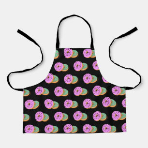 Doughnuts pink mint green black bakery girl apron