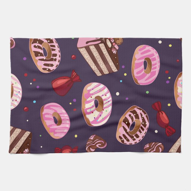 Doughnuts Print Tea Towel (Horizontal)