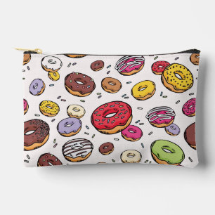 Doughnuts seamless pattern accessory pouch